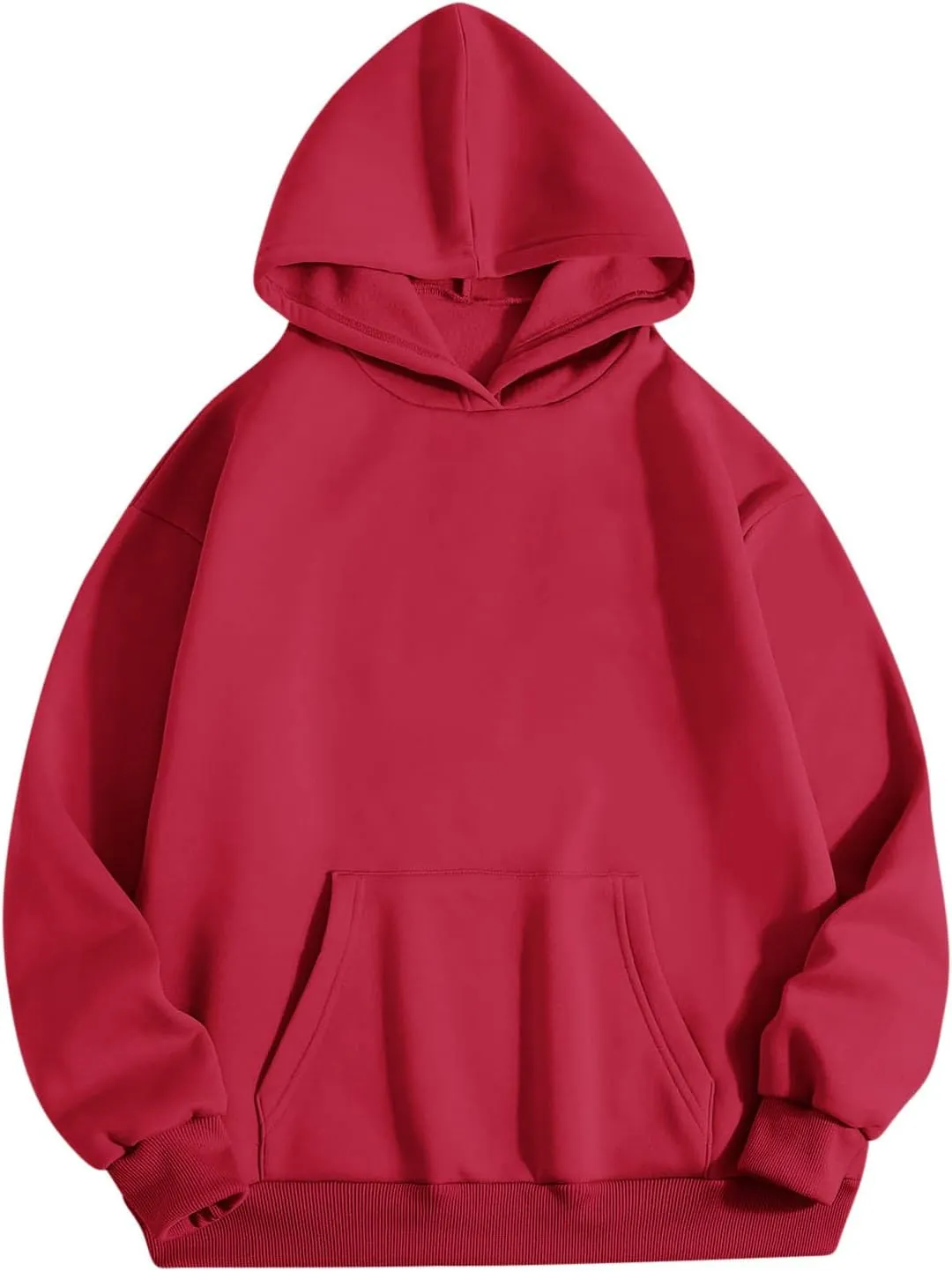 Womens Plain Hoodies Sweatshirts Ladies Fleece Sweaters Long Sleeve Hooded Pullover Tunic Tops Oversized Sweatshirt