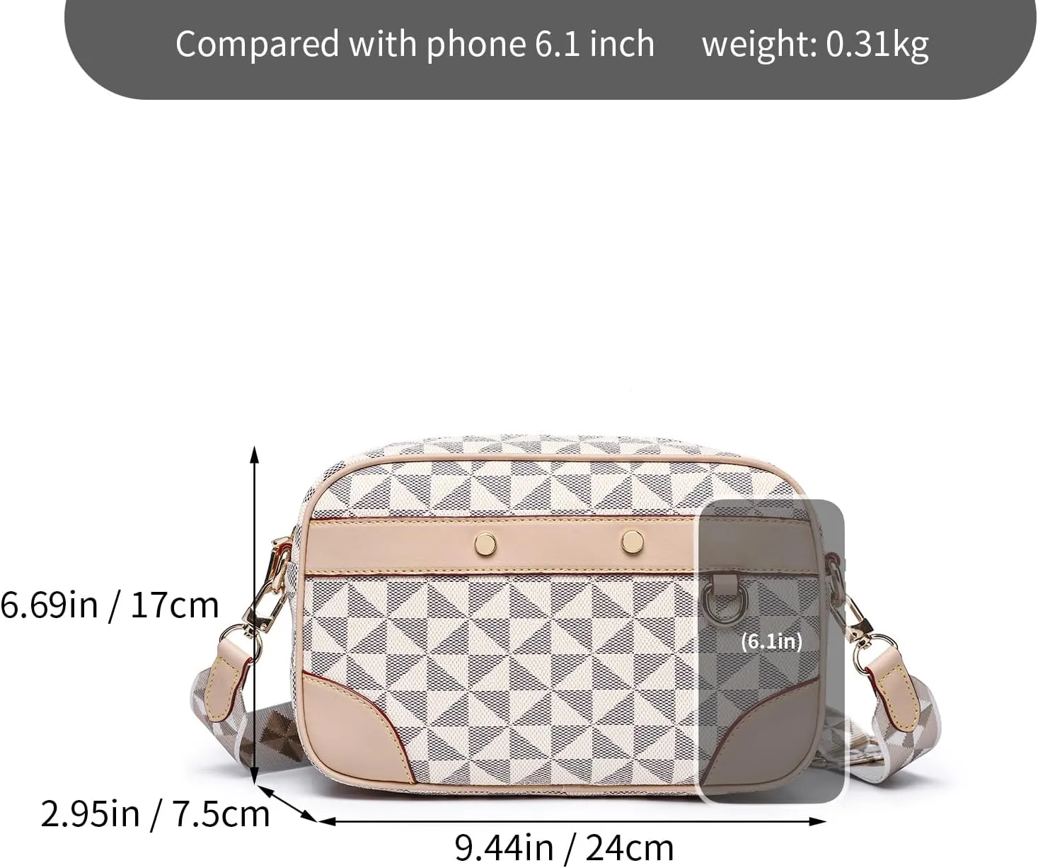 Women's PU Leather Crossbody Bag, Wallet Shoulder Handbag, Can Be Carried by Hand