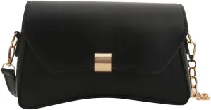 Women's Retro-Modern Crossbody Handbag, Black, Medium