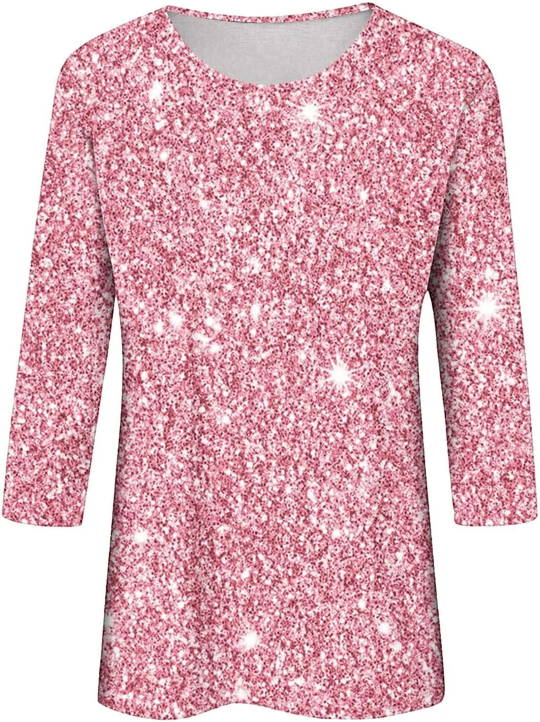 Womens Sparkle T Shirts Casual Glitter Dressy Flowy Tops Comfy Round Neck Long Sleeve Blouse Trendy 2024 Fall Clothes