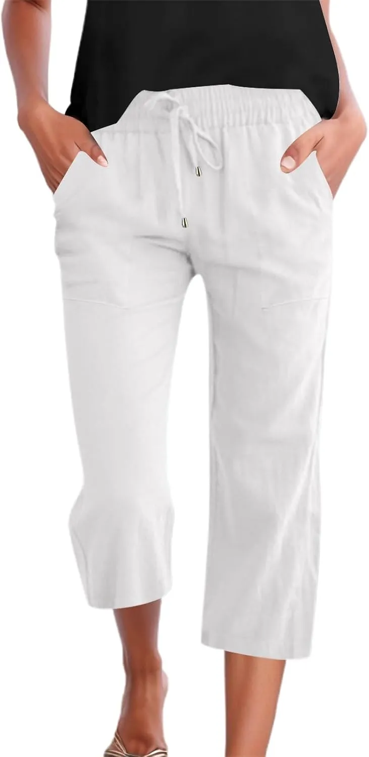 Womens Straight Leg Pants Womens Wrinkle Free Mid Rise Casual Wide Leg Trousers Button Down Loose Work Office Business S