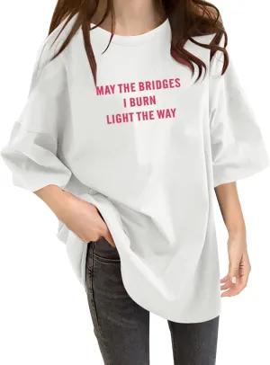 Womens Tops Round Neck Casual T Shirts Loose Tunic Blouses Holiday Tee Shirt Trendy Summer Pullover Western Wear