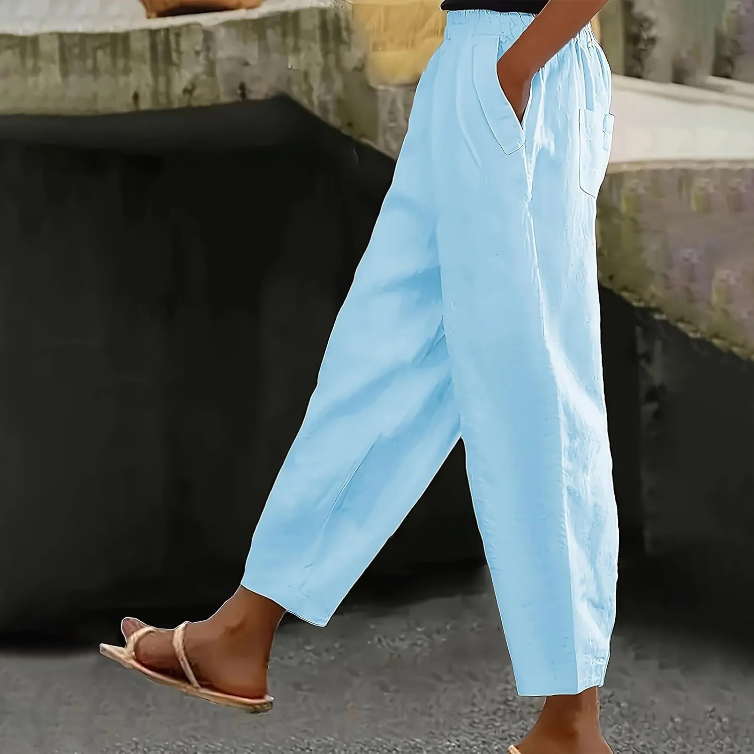 Womens Wide Leg Pants Women Bootcut Dress Pants for Women High Waist Casual Relaxed with Pockets Inseam Womens Baggy
