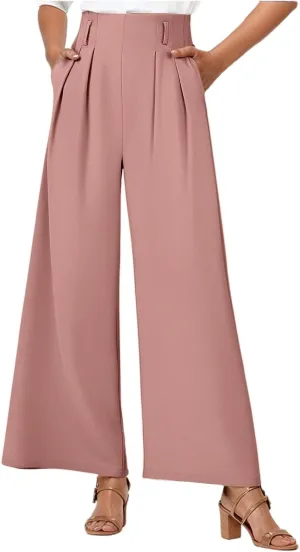 Women's Wide Leg Pants Women's Casual Plus Size Pants Capri Lightweight Spring Summer for Women Ladies Pinstripe
