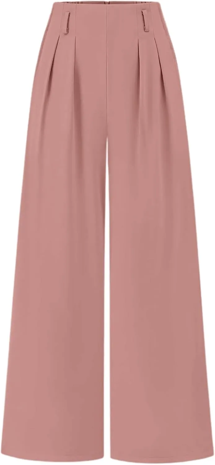 Women's Wide Leg Pants Women's Casual Plus Size Pants Capri Lightweight Spring Summer for Women Ladies Pinstripe