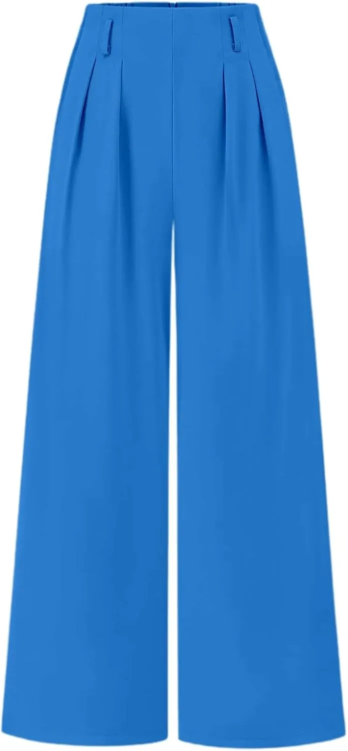 Women's Wide Leg Pants Women's Casual Plus Size Pants Capri Lightweight Spring Summer for Women Ladies Pinstripe