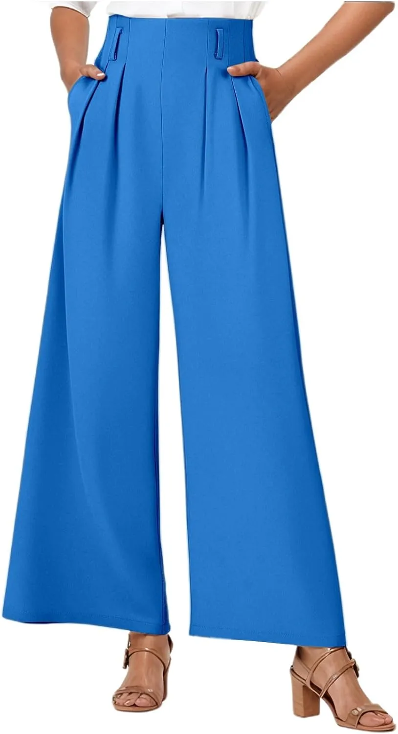 Women's Wide Leg Pants Women's Casual Plus Size Pants Capri Lightweight Spring Summer for Women Ladies Pinstripe