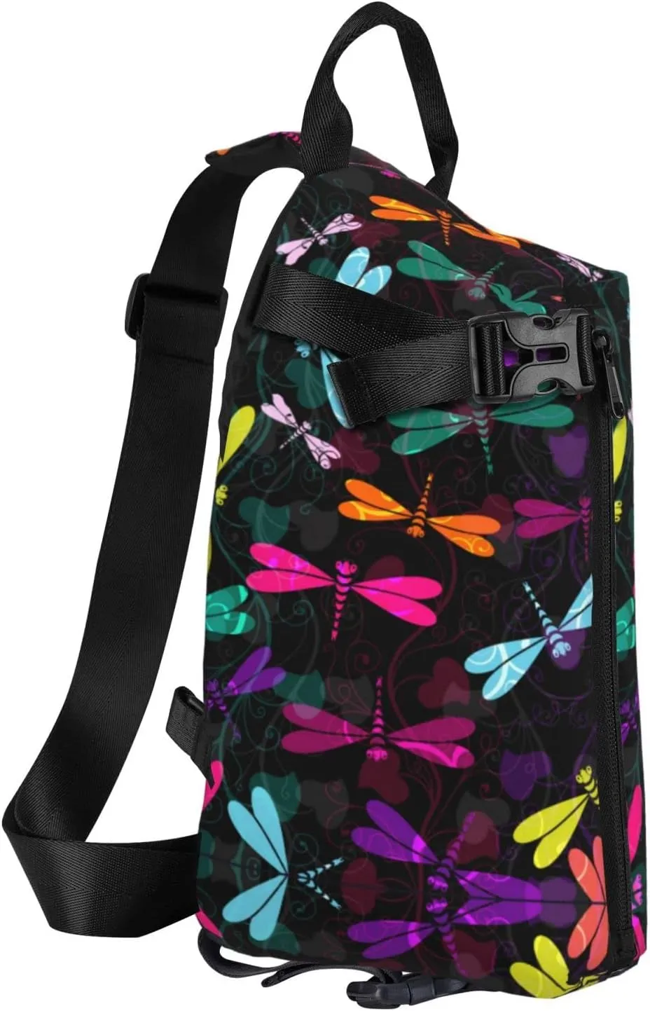 Wood Grain Print Travel Crossbody Backpack Bag,Lightweight Sling Bag For Travel Unisex