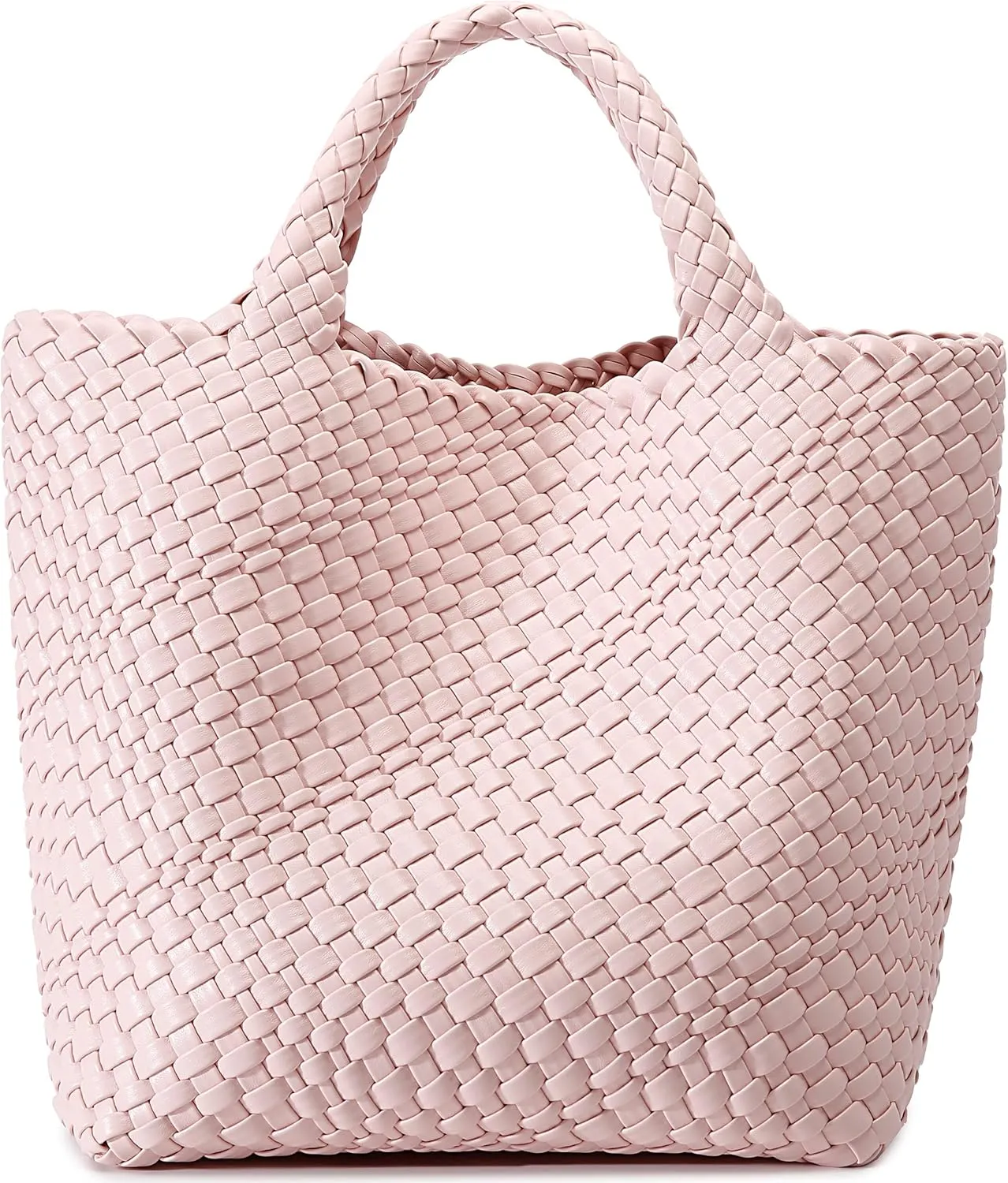 Woven Bag for Women, Vegan Leather Tote Bag Large Summer Beach Travel Handbag and Purse Retro Handmade Shoulder Bag
