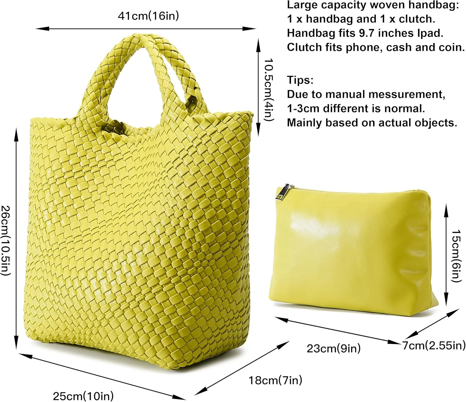 Woven Bag for Women, Vegan Leather Tote Bag Large Summer Beach Travel Handbag and Purse Retro Handmade Shoulder Bag