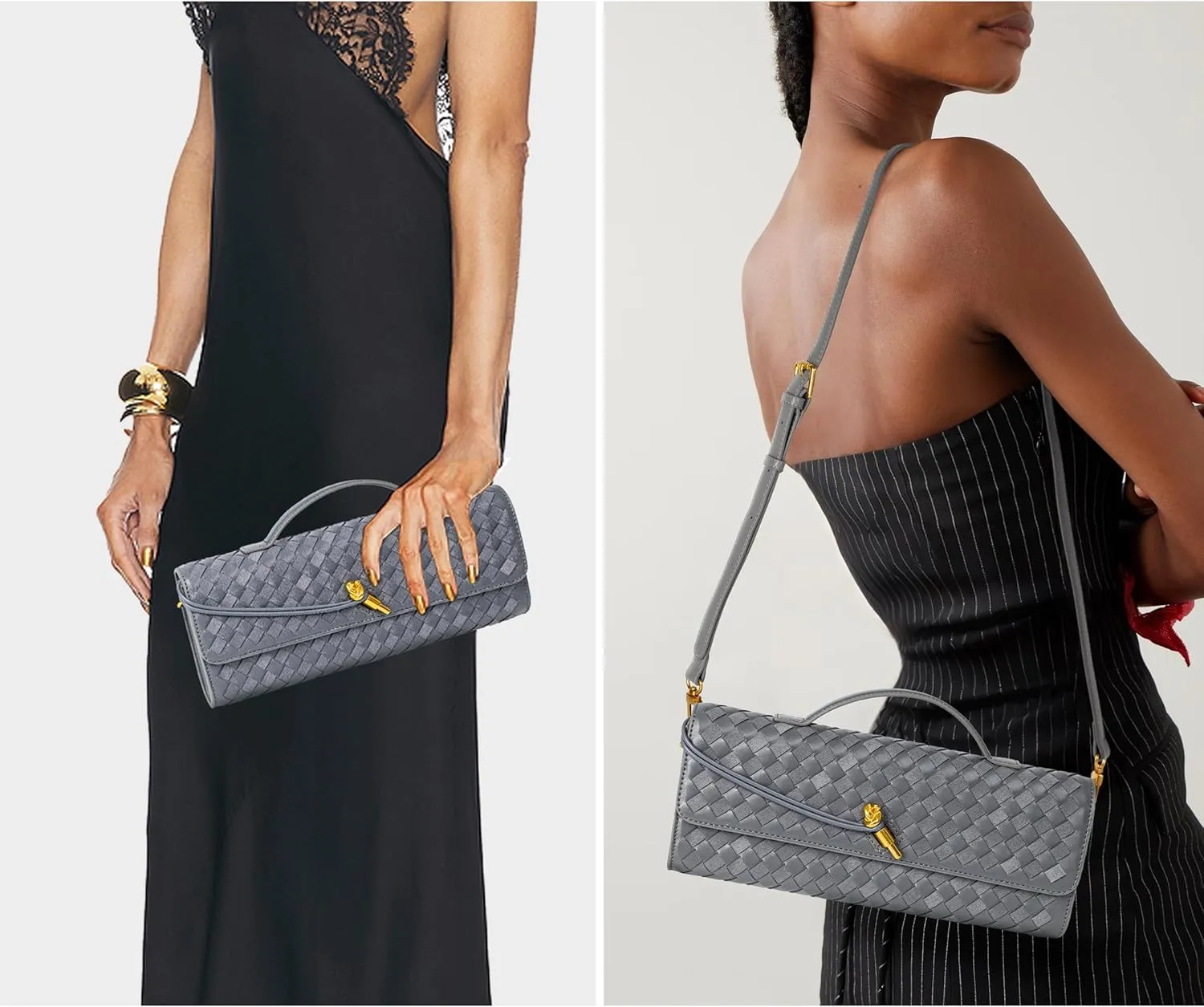 Woven Purse For Women Evening Clutch Woven Leather Handbags Crossbody Bag Suede Purse Formal Evening bag