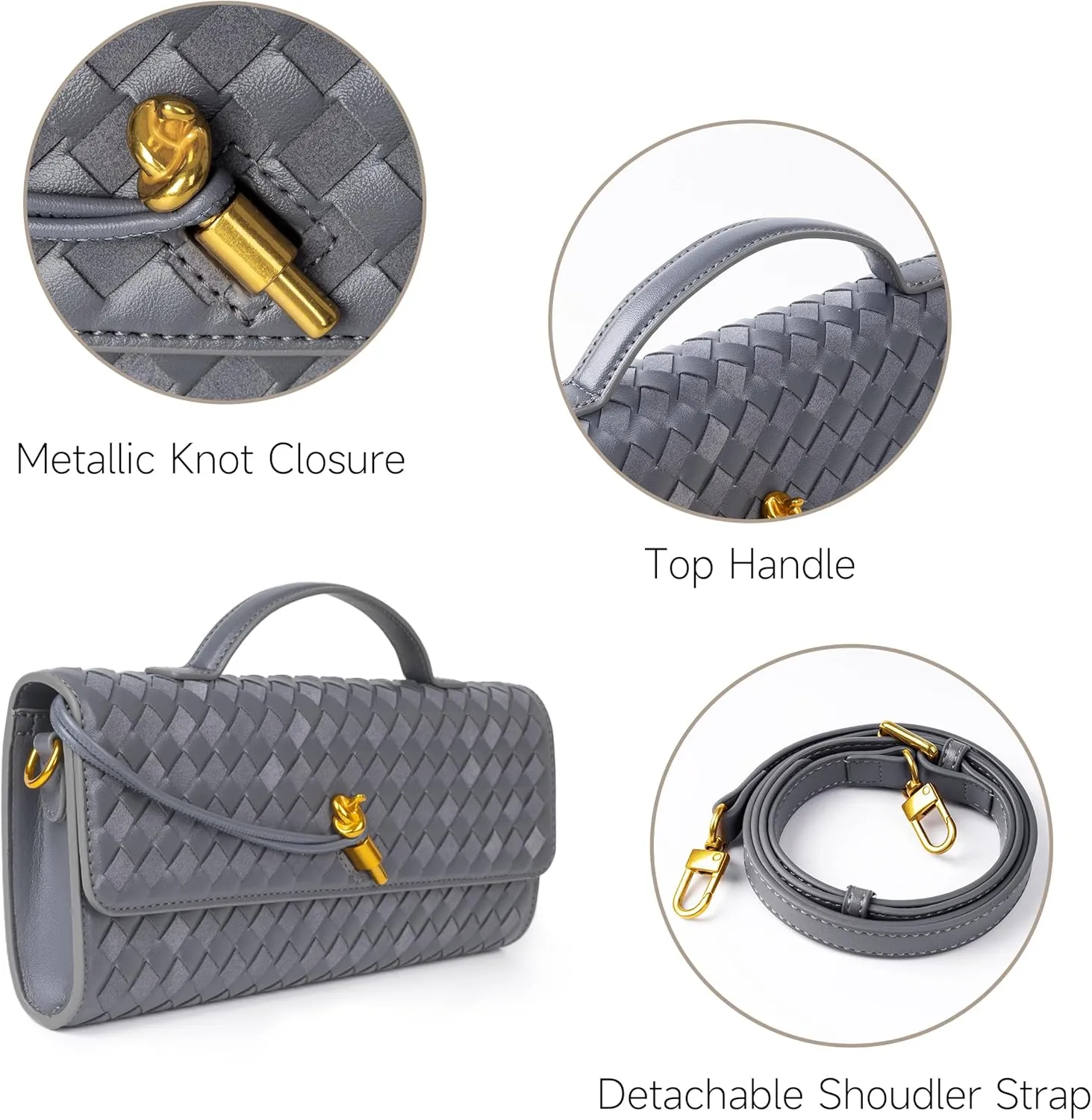 Woven Purse For Women Evening Clutch Woven Leather Handbags Crossbody Bag Suede Purse Formal Evening bag
