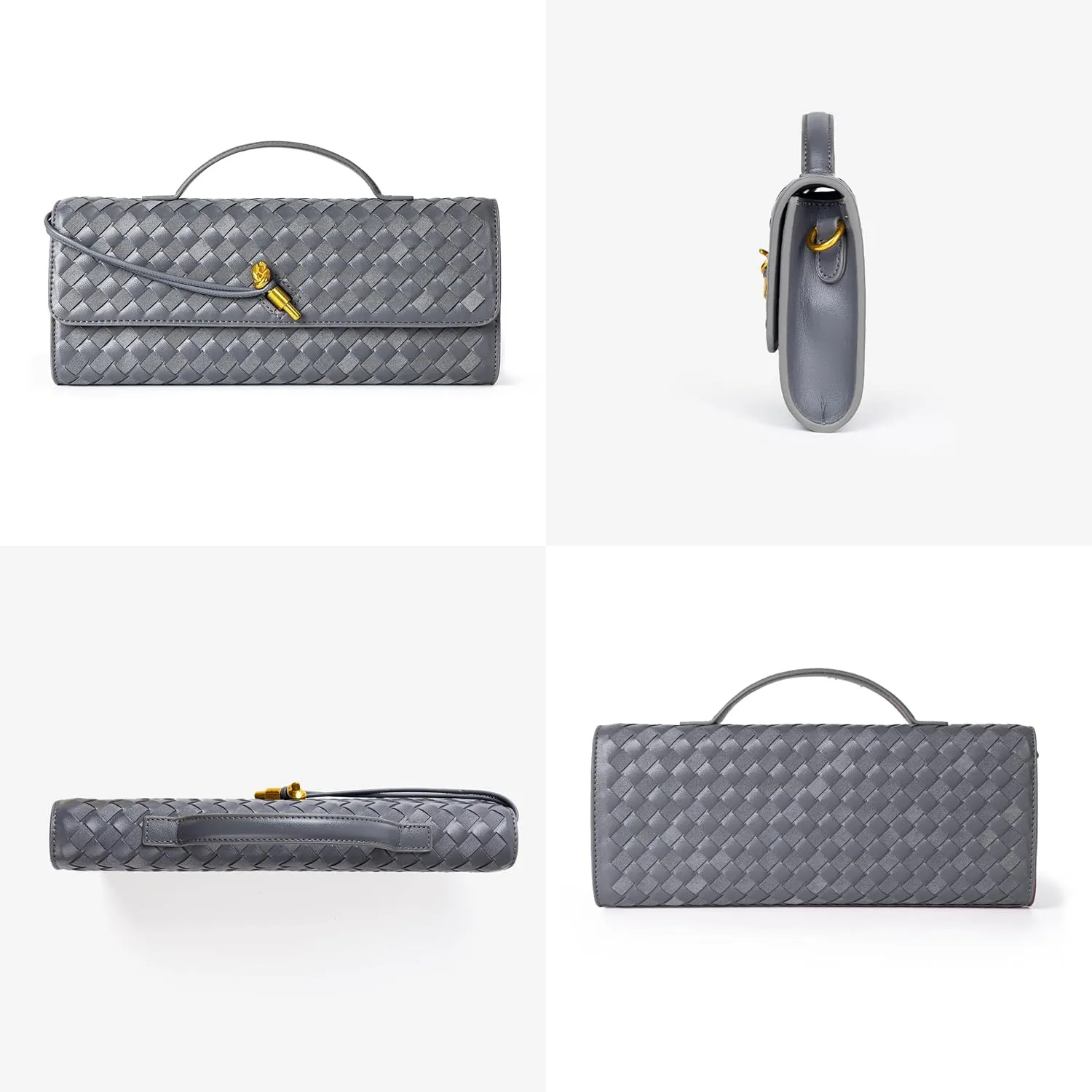 Woven Purse For Women Evening Clutch Woven Leather Handbags Crossbody Bag Suede Purse Formal Evening bag