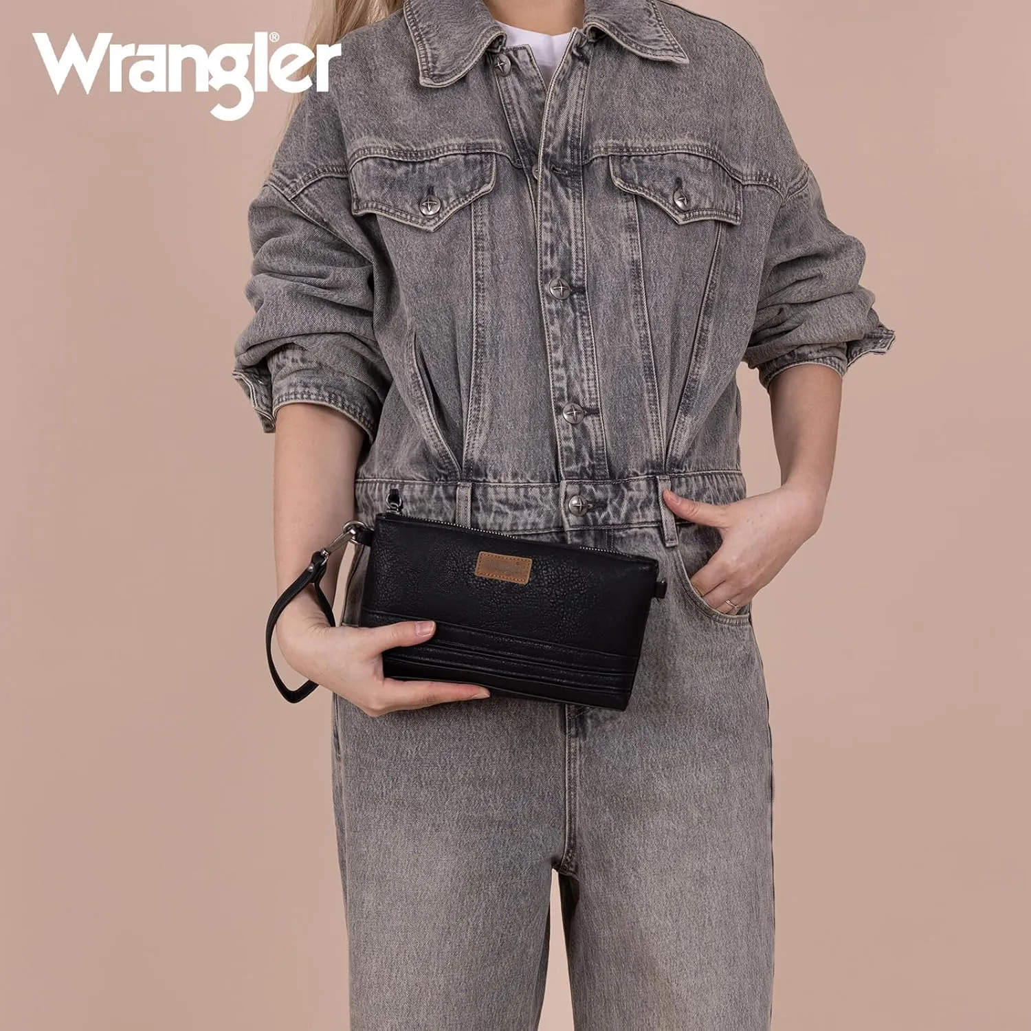 Wrangler Crossbody Purse for Women with Detachable Wristlet Wallet Strap