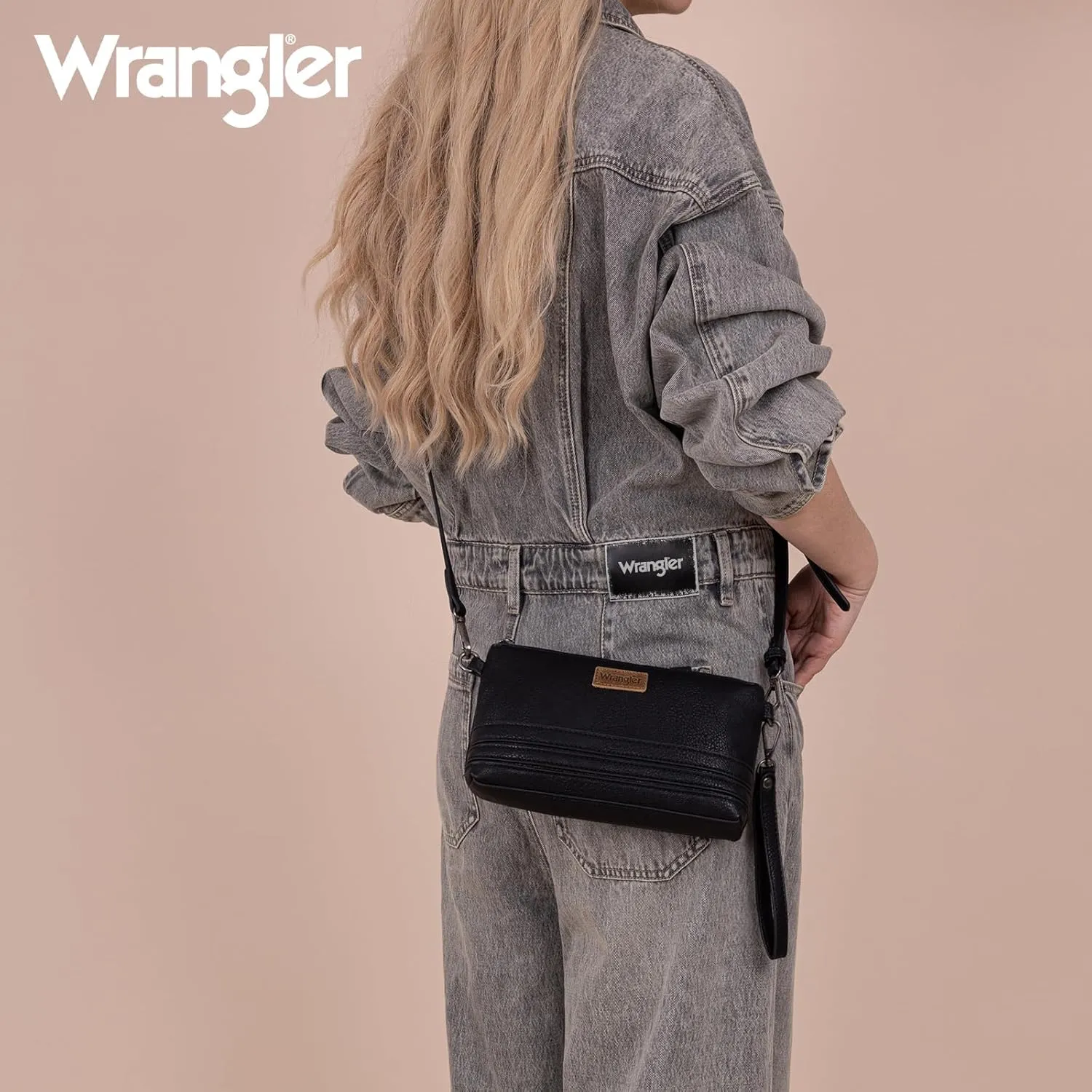 Wrangler Crossbody Purse for Women with Detachable Wristlet Wallet Strap