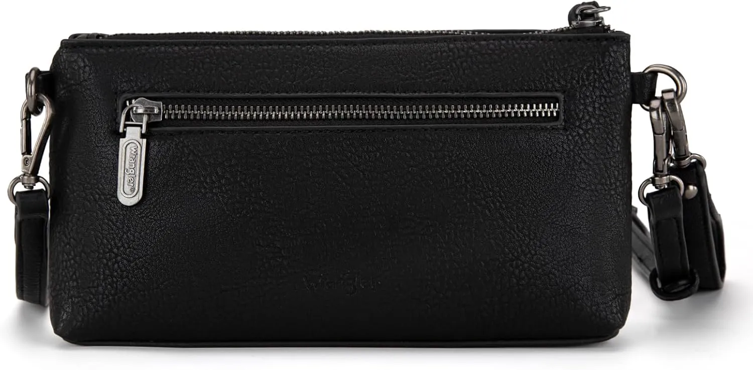 Wrangler Crossbody Purse for Women with Detachable Wristlet Wallet Strap