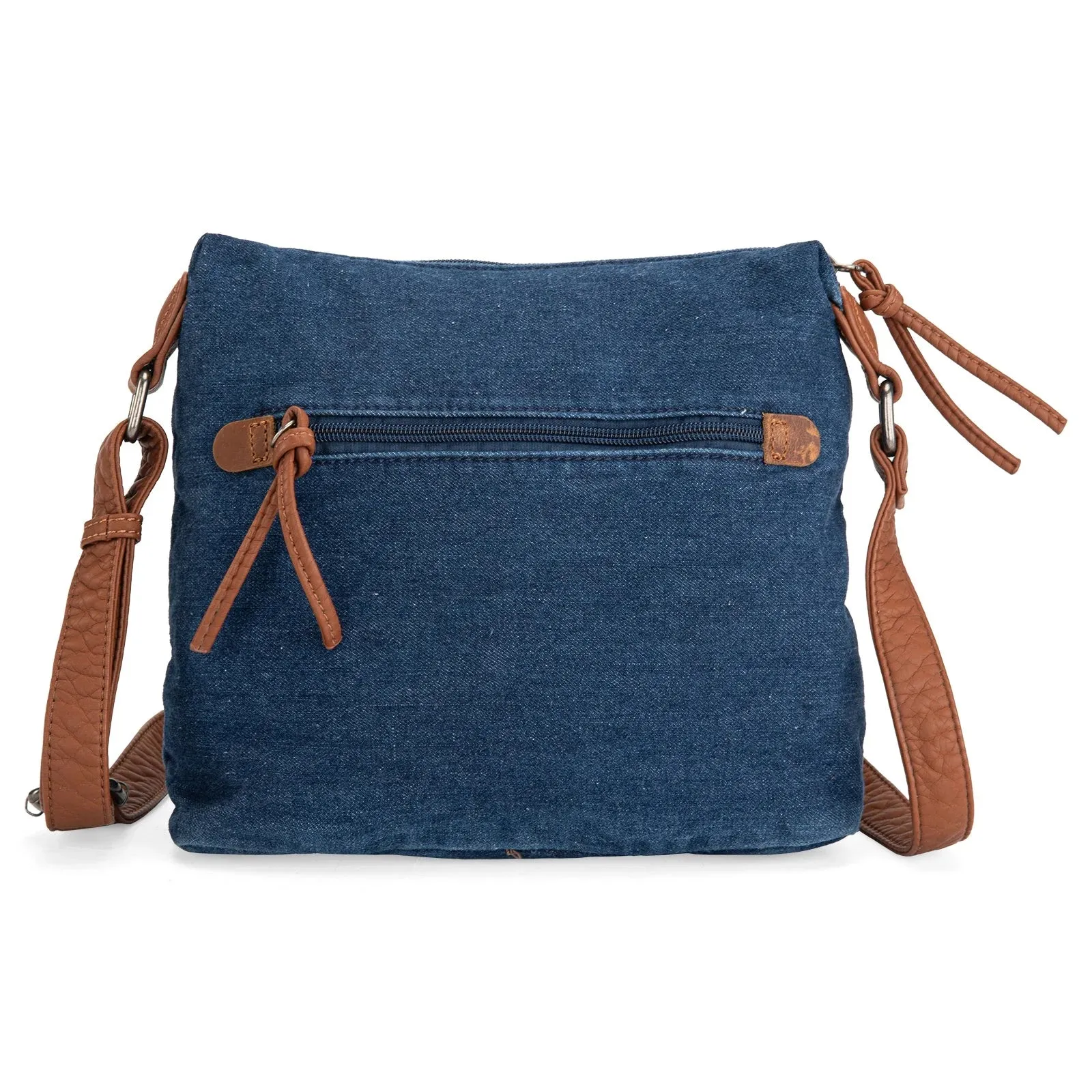 Wrangler Floral Tooled Denim Cossbody Navy