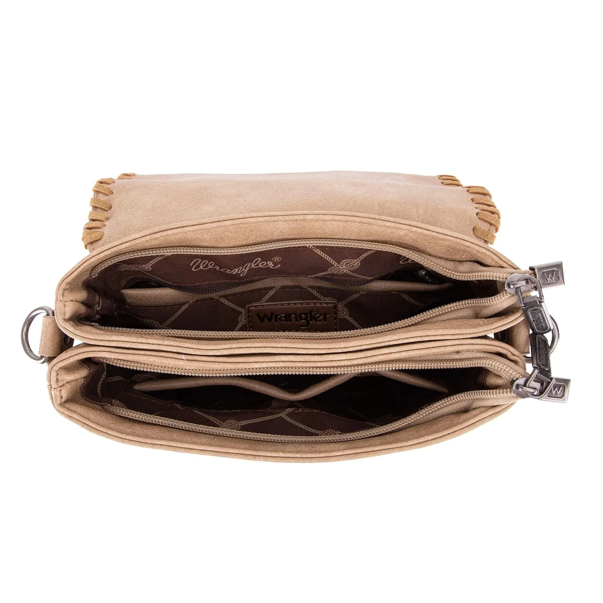 Wrangler Whipstitch Leopard Print Crossbody