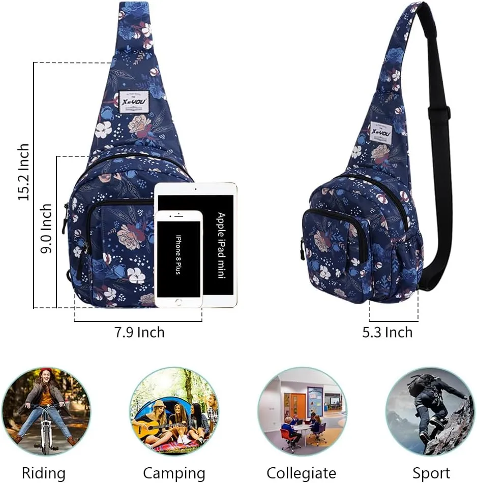 XEYOU Small Sling Bag - Lightweight One Strap Backpack Hiking Crossbody Chest Bag - Unisex Shoulder Daypack