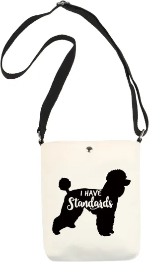 XYANFA I Have Standards Poodle Makeup Bag - Standard Poodle Mama Mom Gift Dog Lover Zipper Pouch (I HAVE Standards Crossbody Bag)
