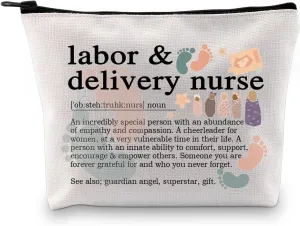 XYANFA L&D Nurse Makeup Bag Labor And Delivery Nurse Cosmetic Bag L&D Nurse Gift Lifeline Gift Nicu Nurses Week Gift (labor & delivery nurse noun)