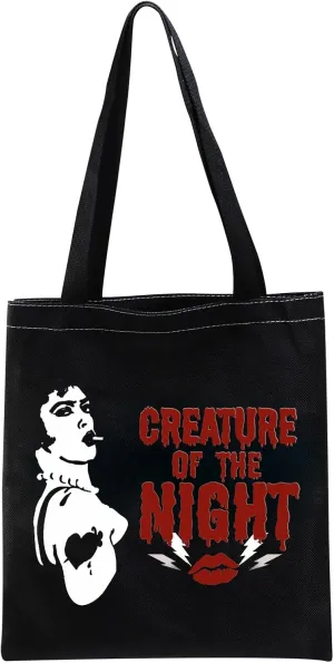 XYANFA Rock Horror Cosmetic Bag Fans Gift Horror Movie Themed Gifts (CREATURE NIGHT tote bag)