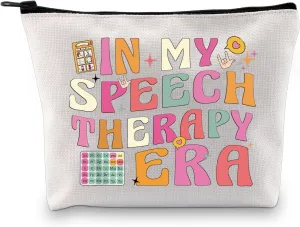 XYANFA Speech Therapist Gift Makeup Bag Speech Language Pathologist Gift Appreciation Gift Speech Therapy Cosmetic Bag (Cotton, SPEECH THERAPY 1)
