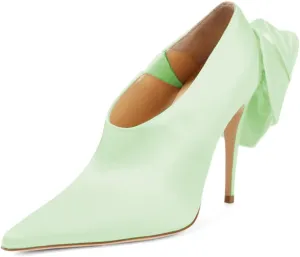 XYD Women Oversized Satin Flower Pumps Sexy Pointed Toe High Heels Stiletto Shoes for Evening Event Formal