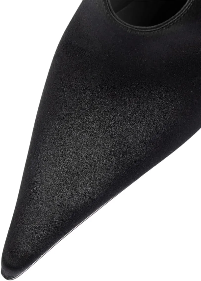 XYD Women Oversized Satin Flower Pumps Sexy Pointed Toe High Heels Stiletto Shoes for Evening Event Formal