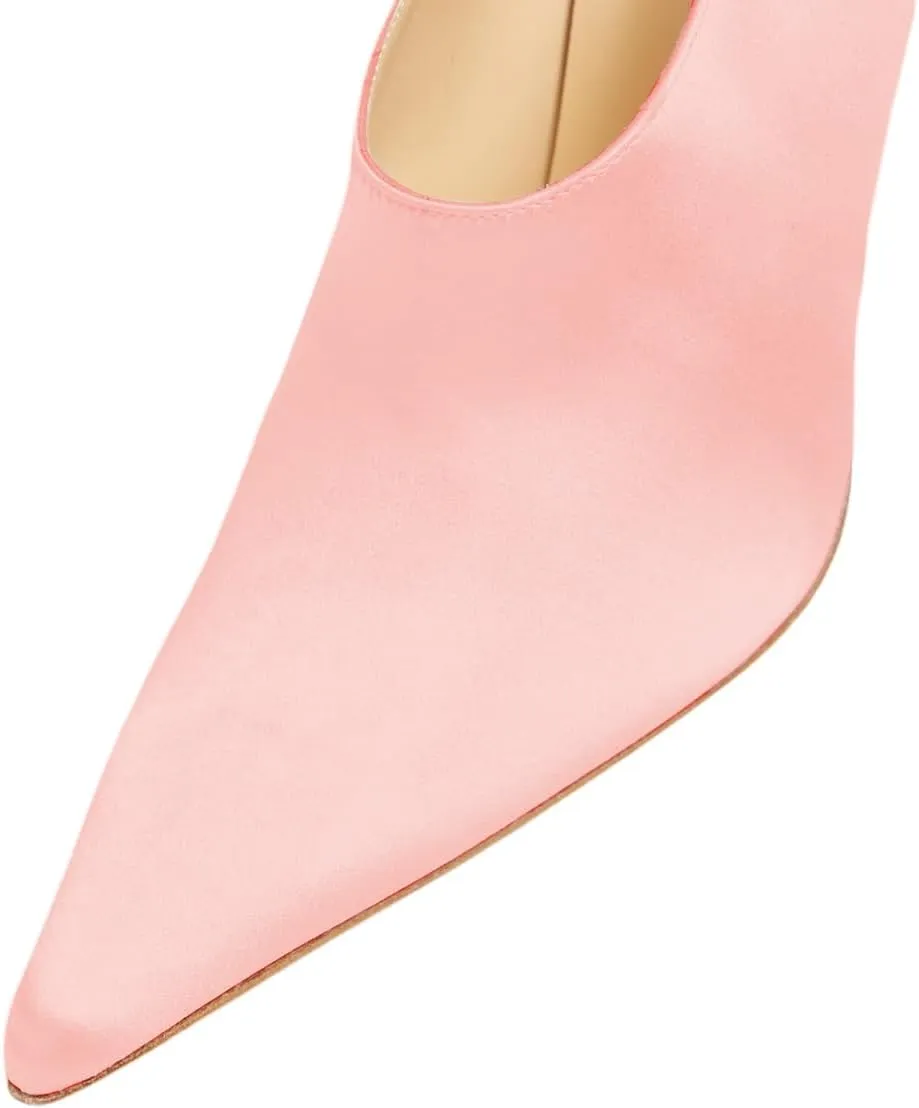 XYD Women Oversized Satin Flower Pumps Sexy Pointed Toe High Heels Stiletto Shoes for Evening Event Formal