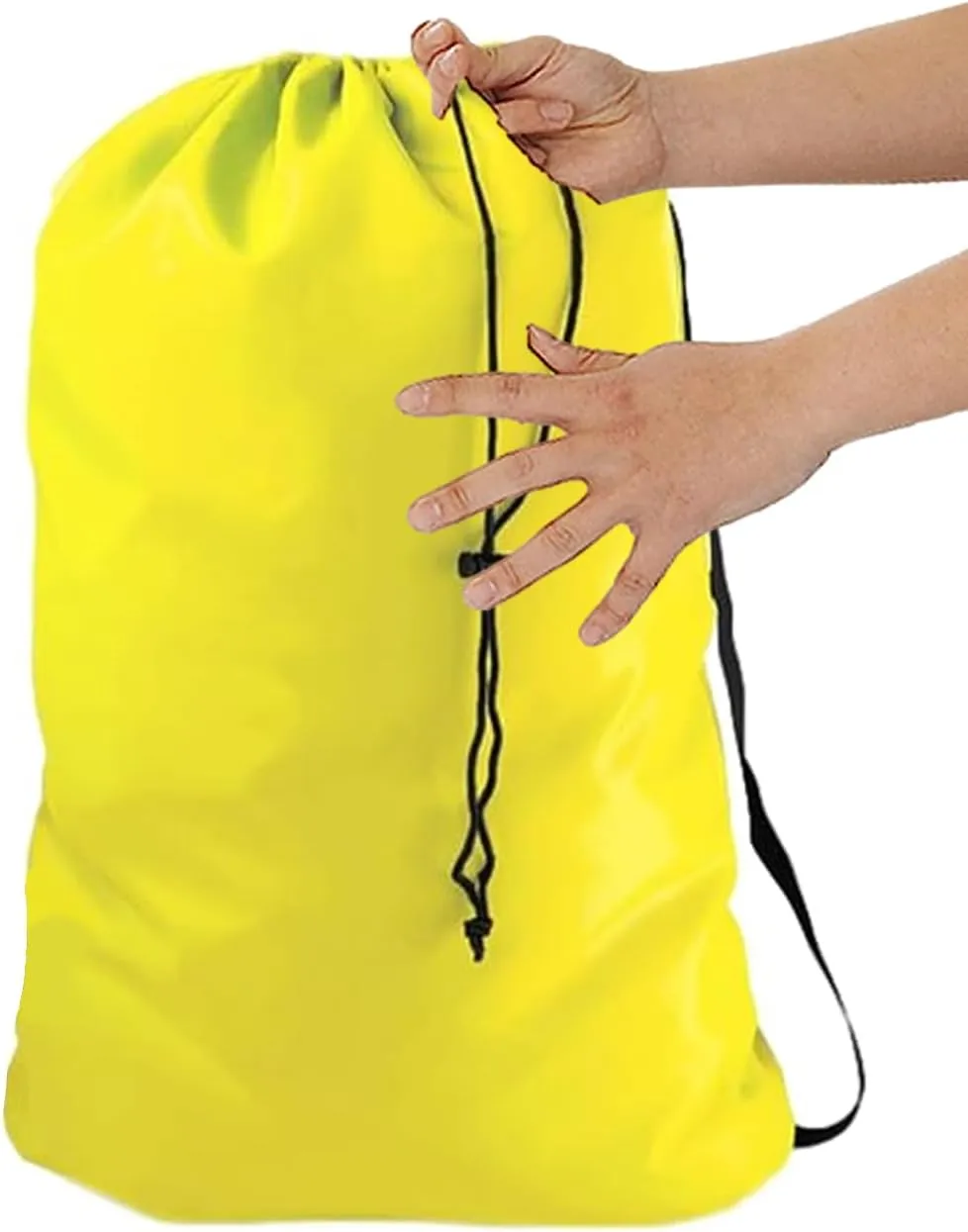 YELLOW Heavy Duty Summer Camp Laundry Bag w/Shoulder Strap by Ultra Essentials, XL 24" X 36" Tear Resistant Utility Bags, Dorm Hamper, Camping Tent, Sports Ball, Clothes, Yarn Storage