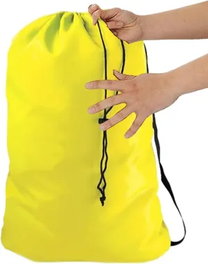 YELLOW Heavy Duty Summer Camp Laundry Bag w/Shoulder Strap by Ultra Essentials, XL 24" X 36" Tear Resistant Utility Bags, Dorm Hamper, Camping Tent, Sports Ball, Clothes, Yarn Storage