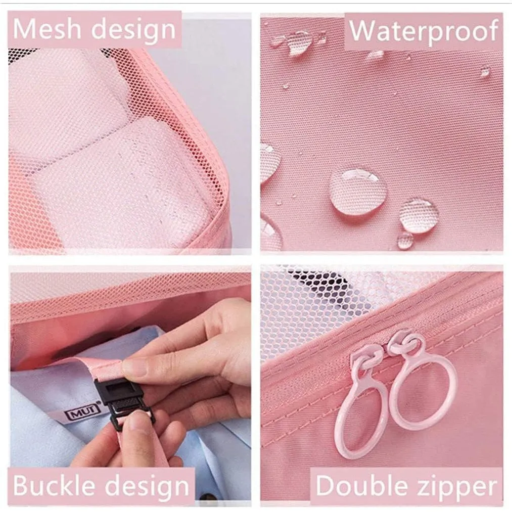 yuangaoshow Travel Luggage Organizer, 9 Piece (Pink)