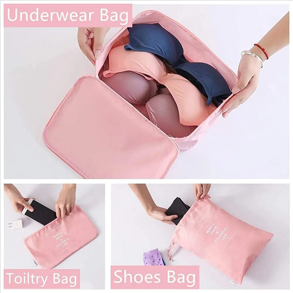 yuangaoshow Travel Luggage Organizer, 9 Piece (Pink)