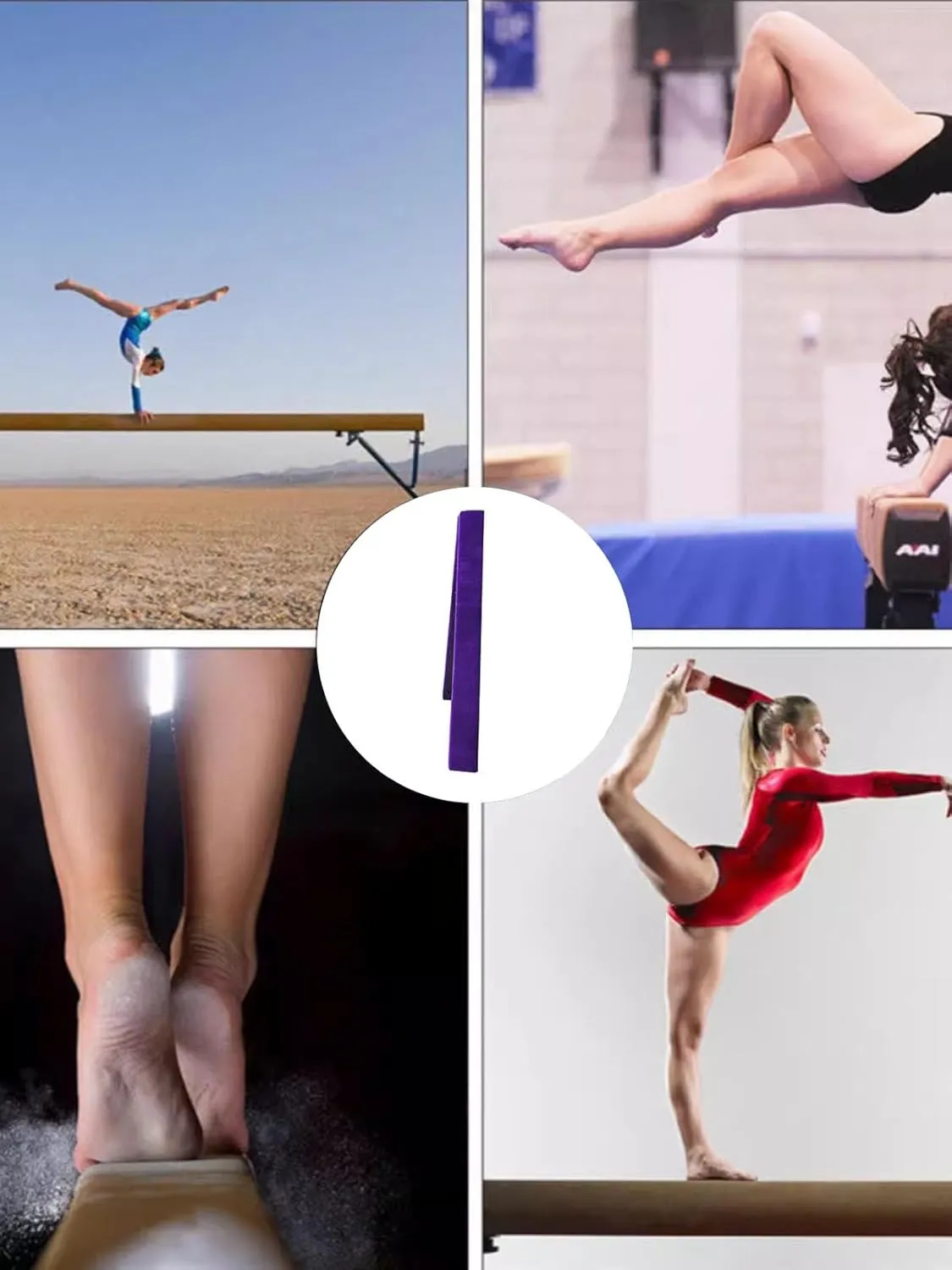 YXXSDP 6.9 Ft Long Folding Balance Beam, Portable Gymnastics Floor Beam Equipment with Non Slip Base & Suede Cover, for Training/Practice/Professional Home Exercise (Color : Purple)