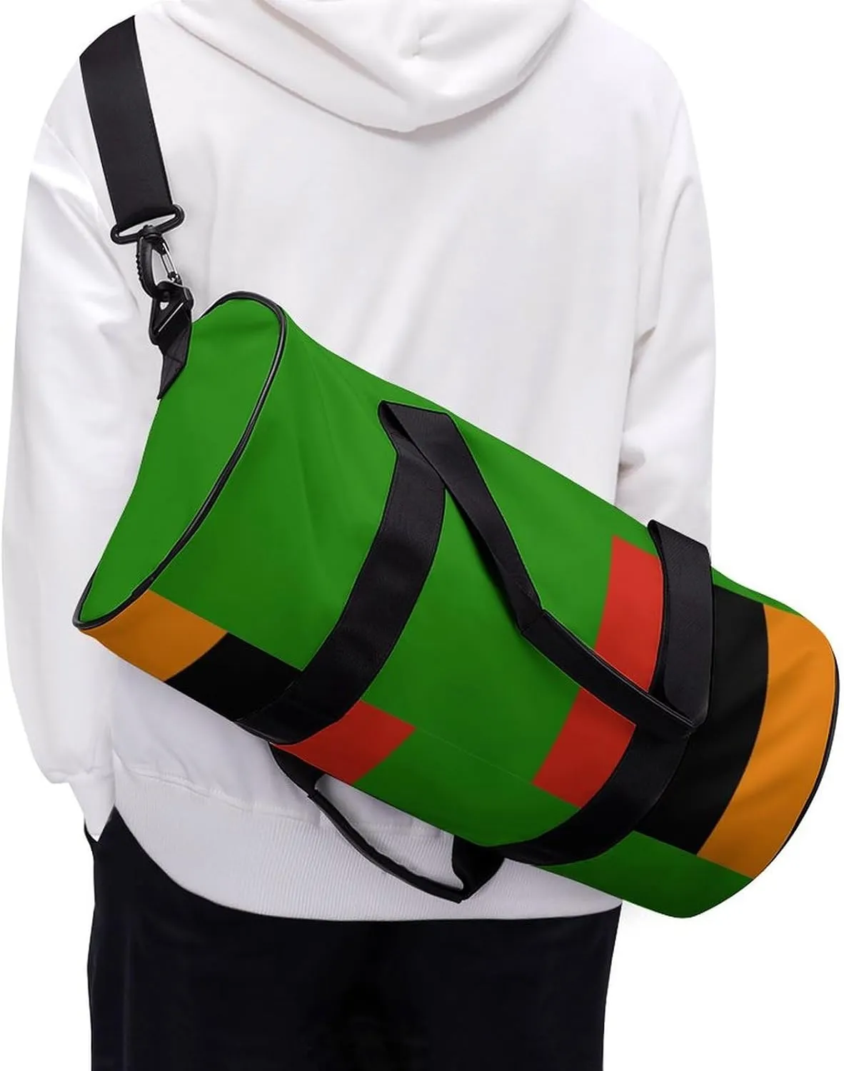 Zambia Flag Sports Duffel Bag for Men Women Gym Bag with Wet Pocket Weekender