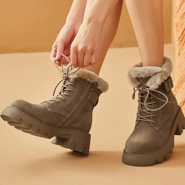 Zippered Suede Boots