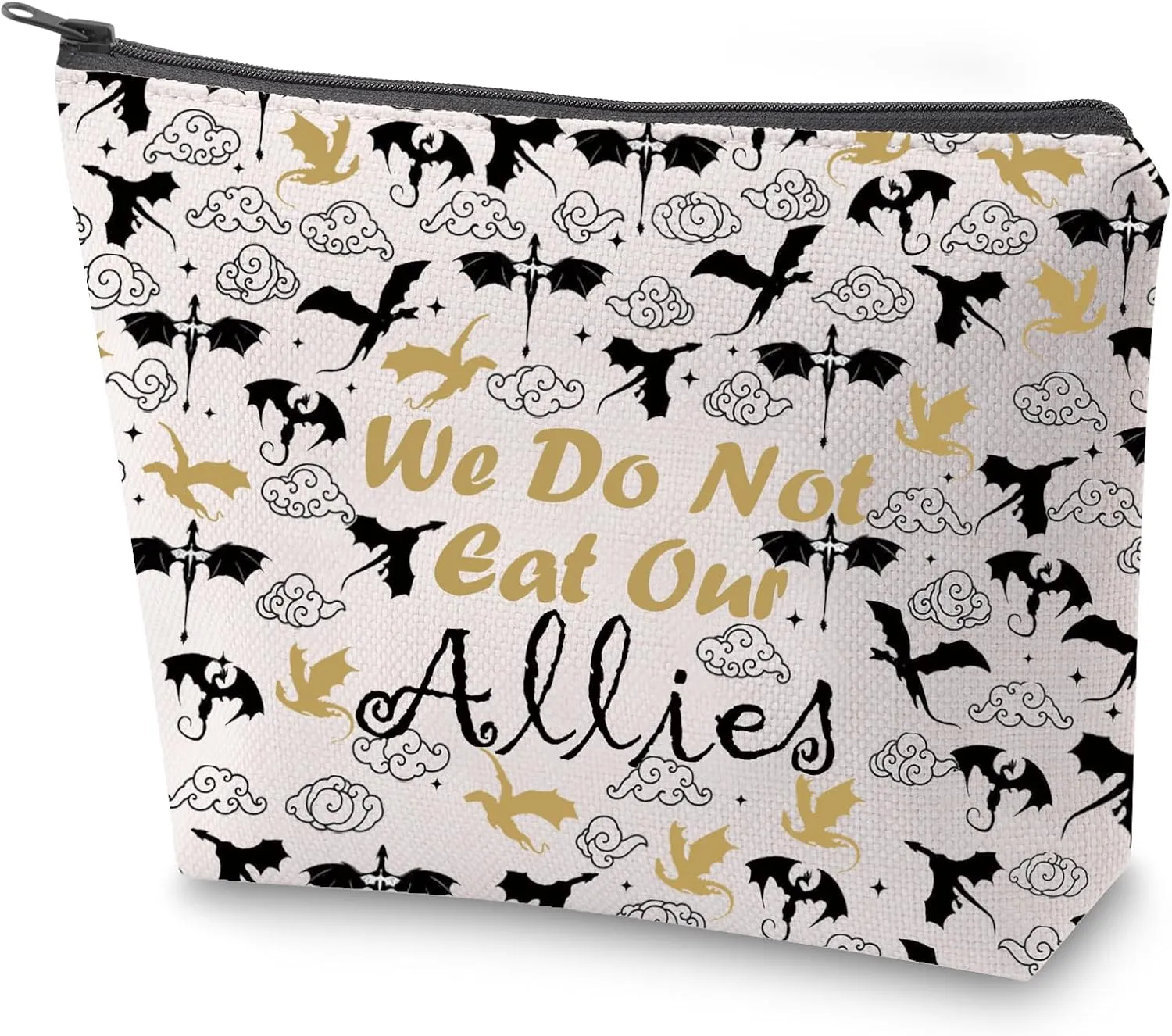 ZJXHPO Fourth Book Cosmetic Bag We Do Not Eat Our Allies Makeup Bag With Zipper Dragon Rider Toiletry Bag (Allies)