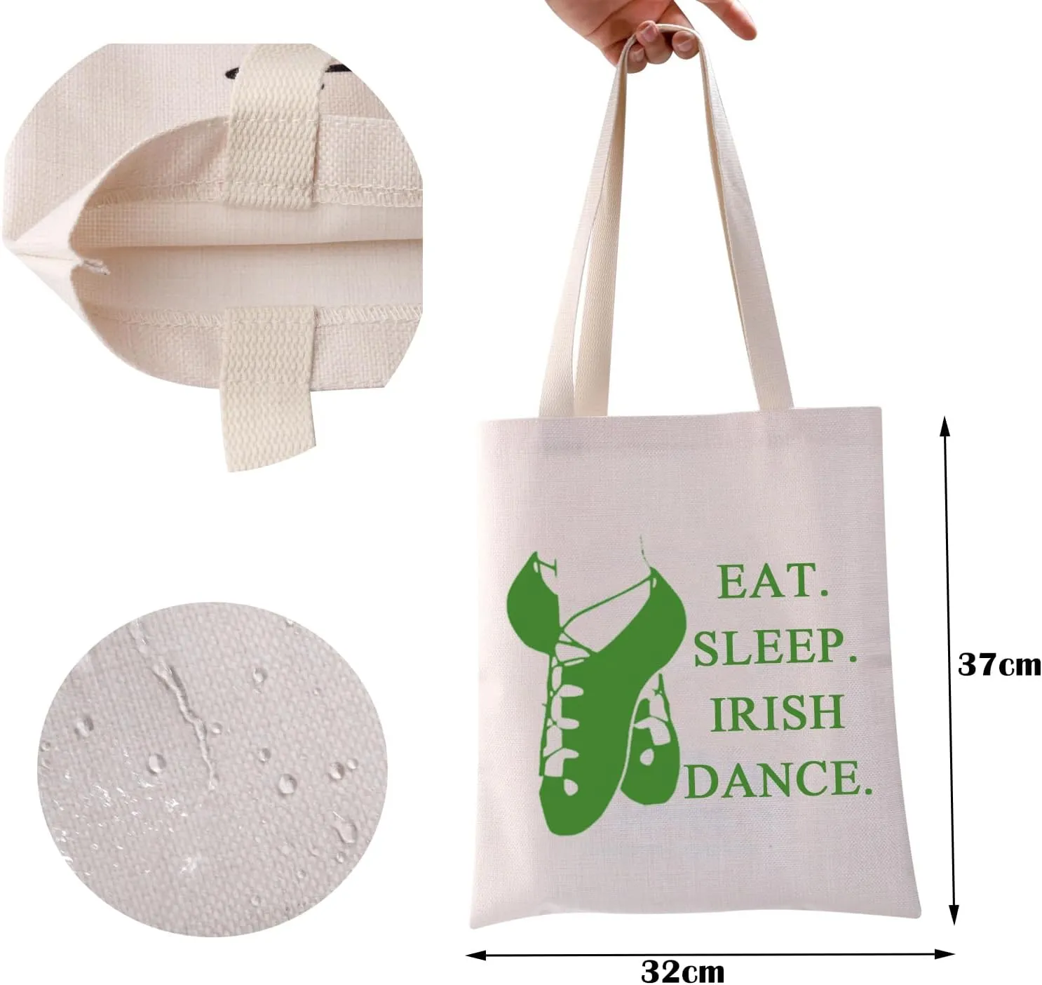 ZJXHPO Irish Dancer Survival Kit - Eat, Sleep, Dance Makeup Bag With Zipper - Irish Dance Lover Gifts for Teachers, Coaches & Teams