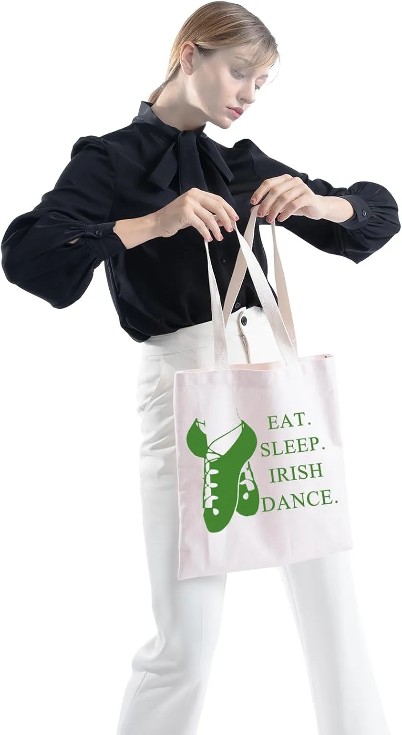 ZJXHPO Irish Dancer Survival Kit - Eat, Sleep, Dance Makeup Bag With Zipper - Irish Dance Lover Gifts for Teachers, Coaches & Teams
